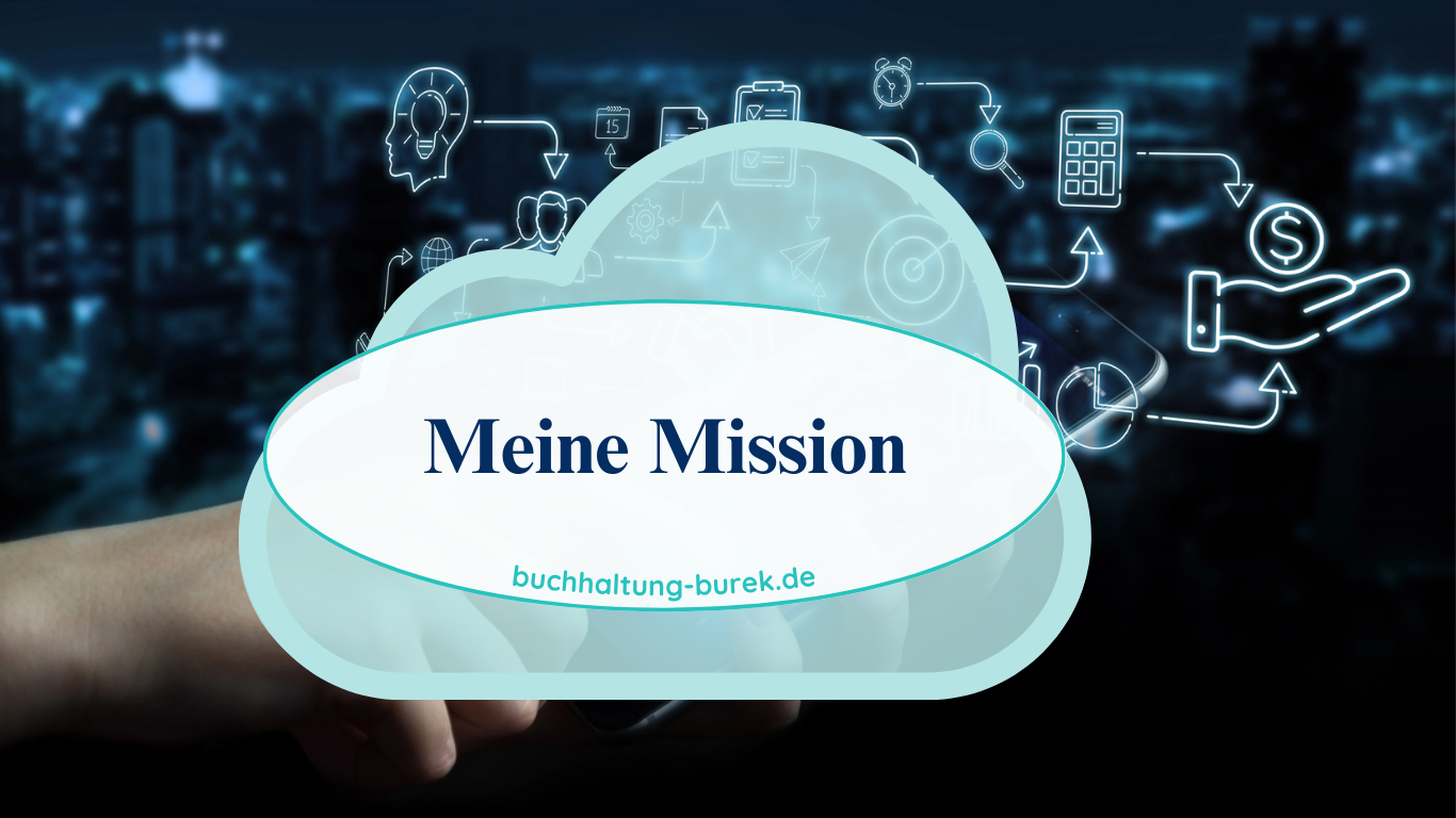 Hand hält Handy, aus dem mehrere Symbole in einer Wolke herausschweben.