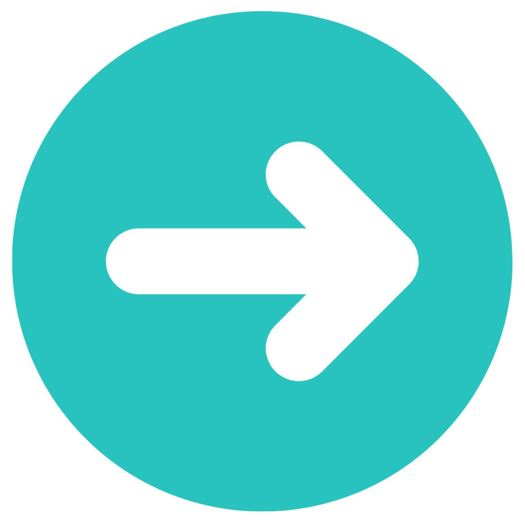 türkiser Pfeil nach rechts